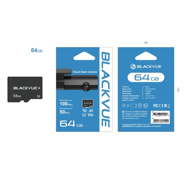 Scheda microSD da 64GB per dashcam originale Blackvue - blackvue.it